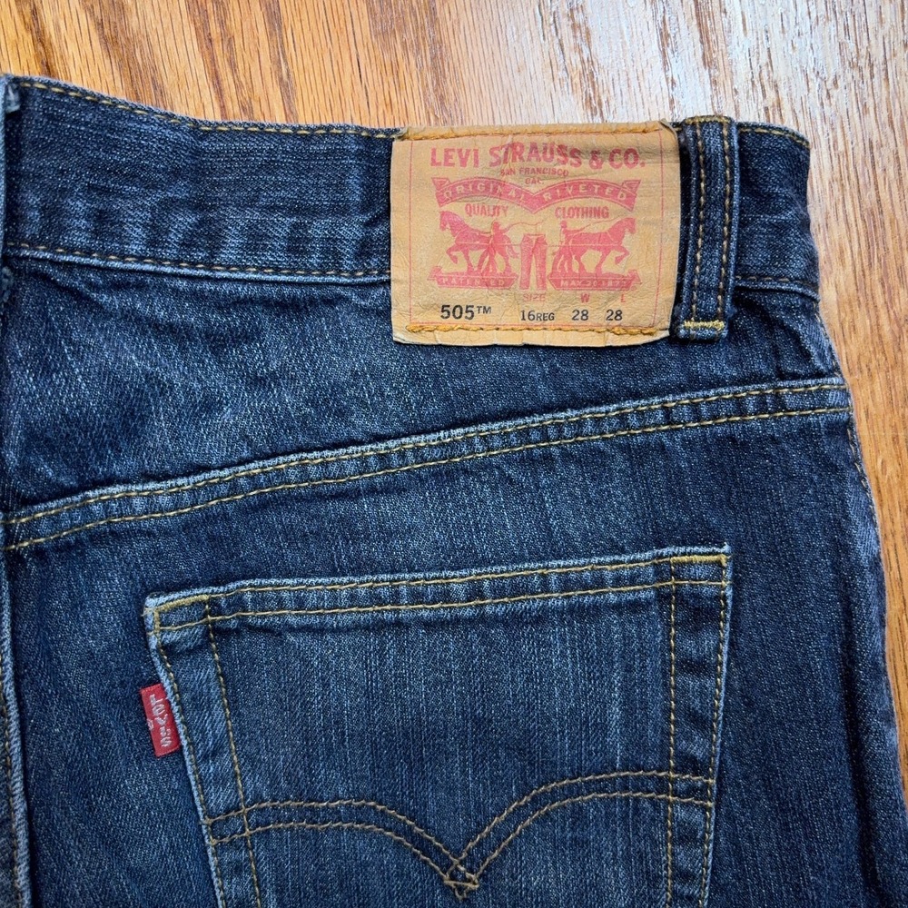 Levi 505 Regular‎ Jeans Women's 16 Reg (28X28) Straight Leg 100% Cotton Denim - Picture 10 of 10
